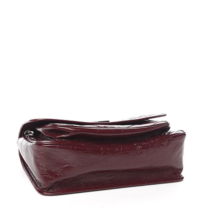 Saint Laurent Crinkled Calfskin Matelasse Monogram Medium Niki Chain Satchel Burgundy 3 of 9