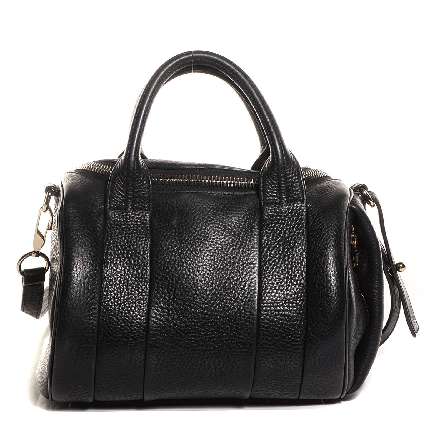 Pebbled Lambskin Rockie Black Silver Hardware