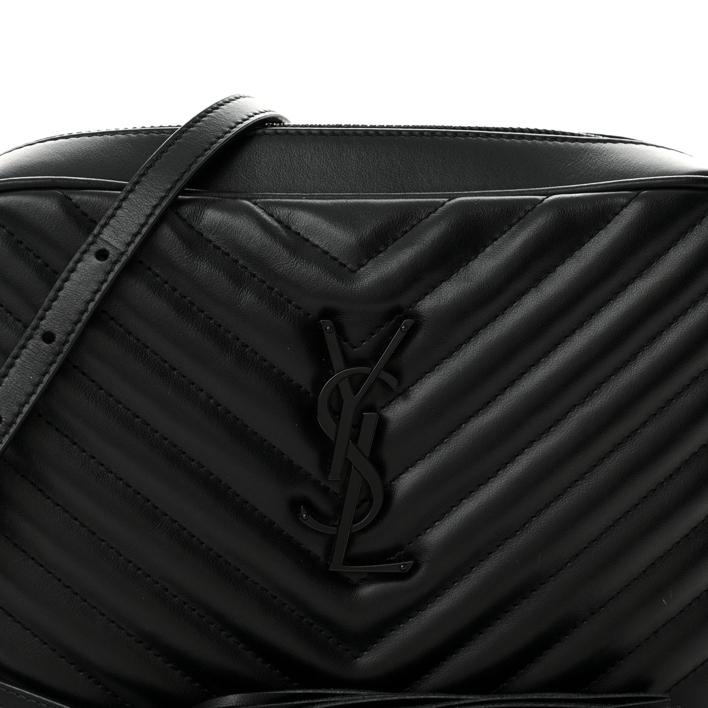 Calfskin Matelasse Monogram Monochrome Lou Camera Bag Black