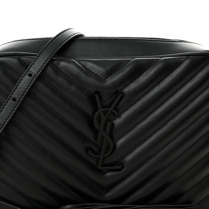 Saint Laurent Calfskin Matelasse Monogram Monochrome Lou Camera Bag Black 8 of 10