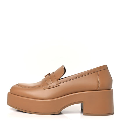Chanel Calfskin CC Platform Loafers 39.5 Beige 1 of 10