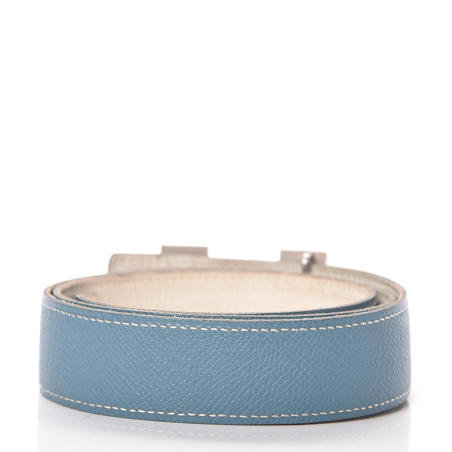 Swift Epsom 32mm H Belt 85 White Blue Jean