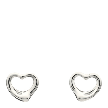 Tiffany Sterling Silver 11mm Elsa Peretti Open Heart Earrings 1 of 3