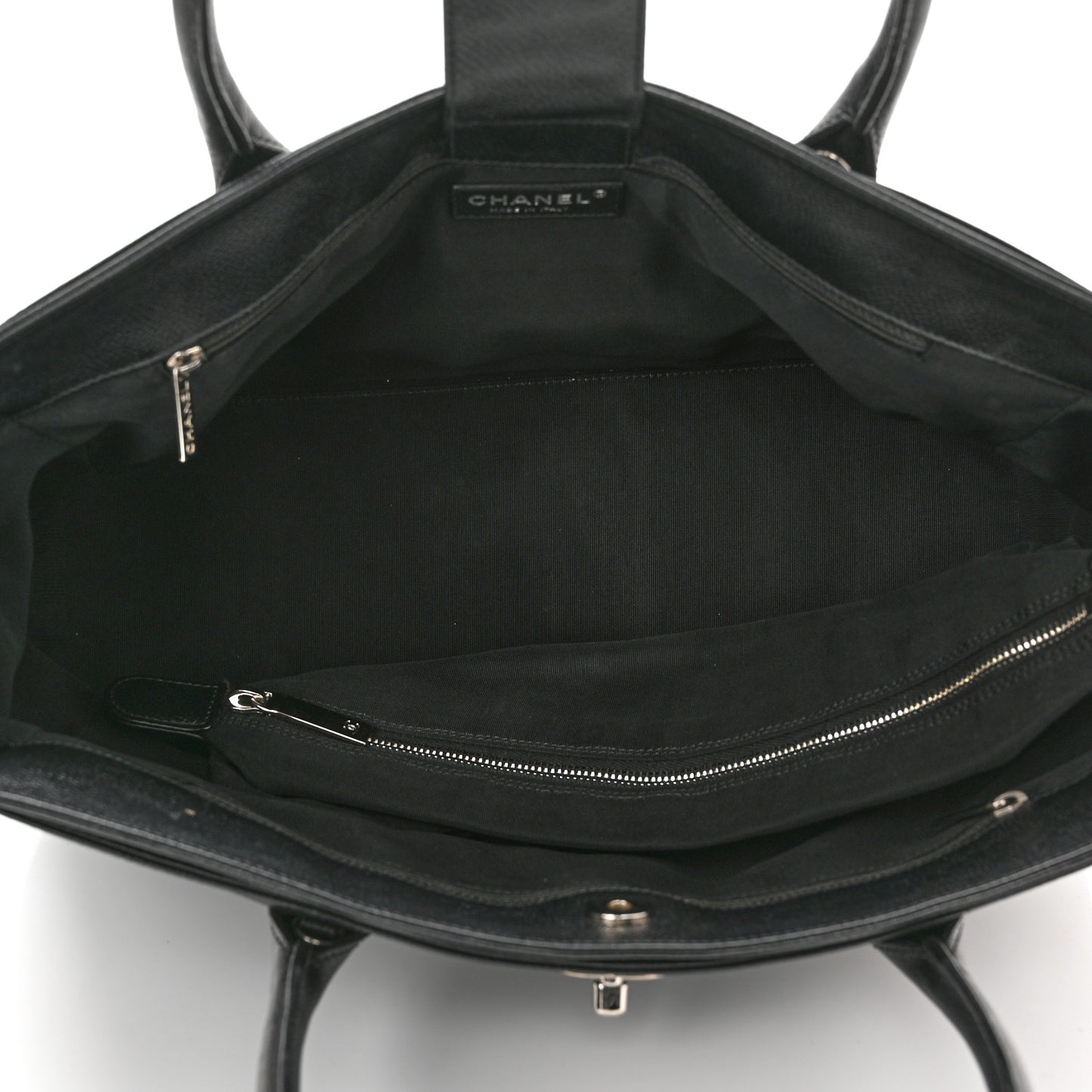Calfskin Cerf Executive Shopper Tote Black