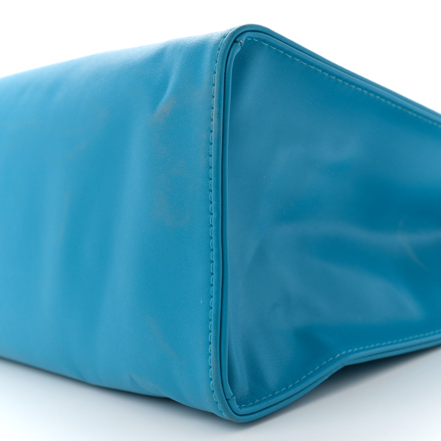Vegan Leather Medium Shopping Bag Cyan