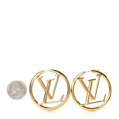 Louis Vuitton Metal Louise Hoop Earrings Gold 2 of 4