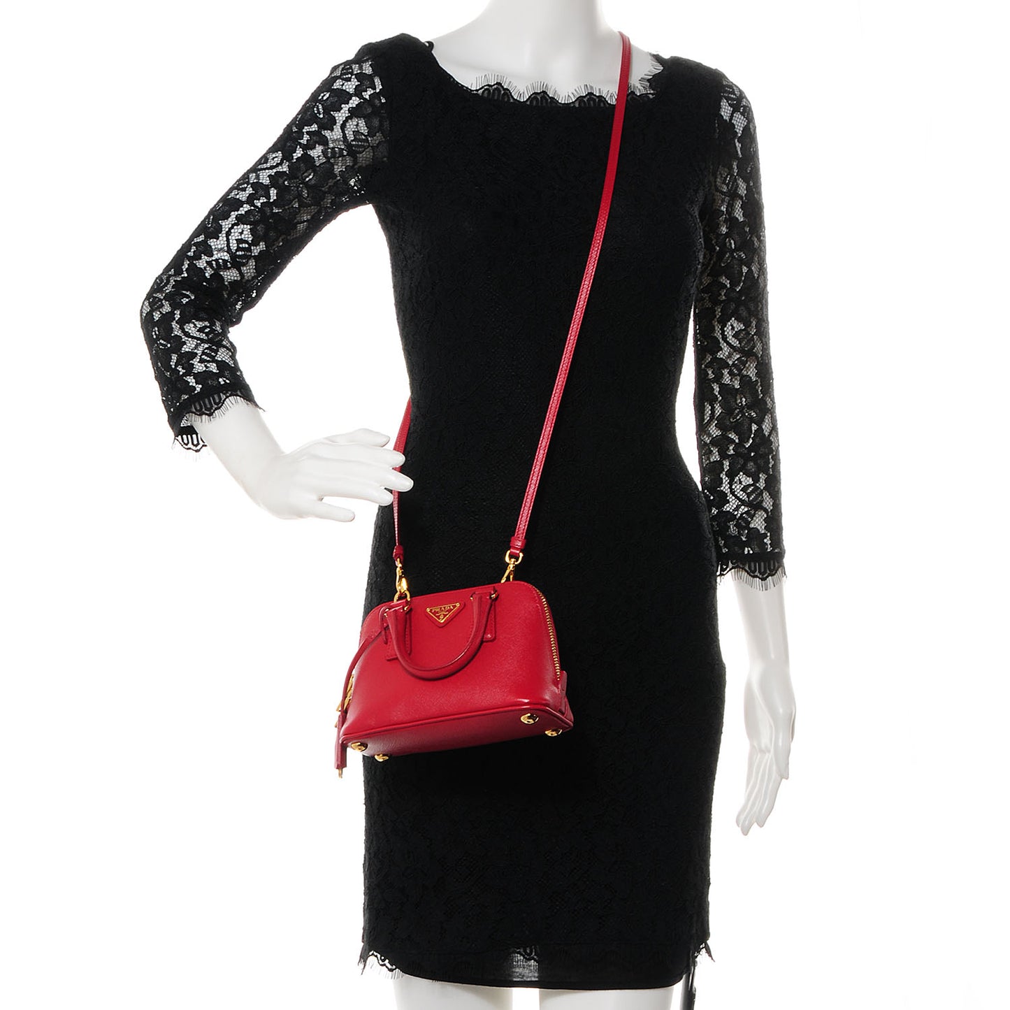 Saffiano Lux Mini Promenade Tote Fuoco