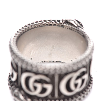 Gucci Sterling Silver GG Marmont Snake Band Ring 55 7.5 8 of 8