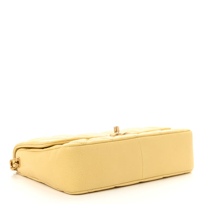 Chanel Shiny Caviar Quilted Large Chain Melody Flap Yellow 4 of 11