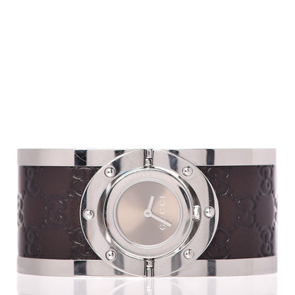 Gucci Stainless Steel Calfskin 33mm Twirl Quartz Watch Brown 5 of 11