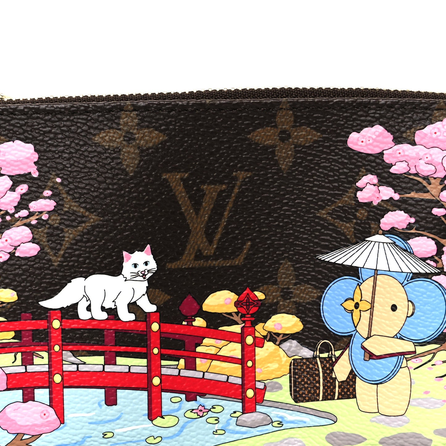 Monogram 2021 Christmas Animation Japanese Garden Mini Pochette Accessories Wisteria Pink