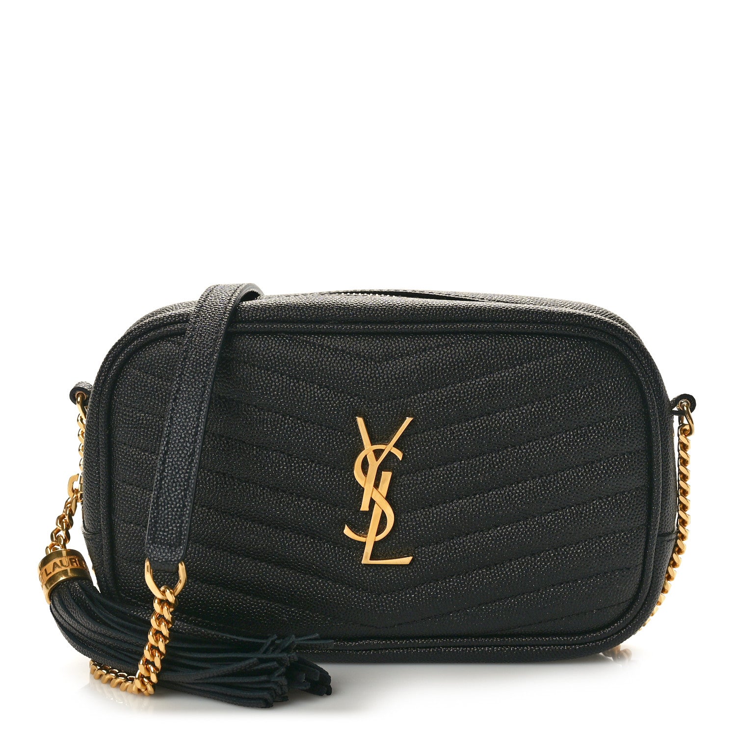 Saint Laurent Grain De Poudre Matelasse Monogram Mini Lou Camera Bag Black 1 of 11
