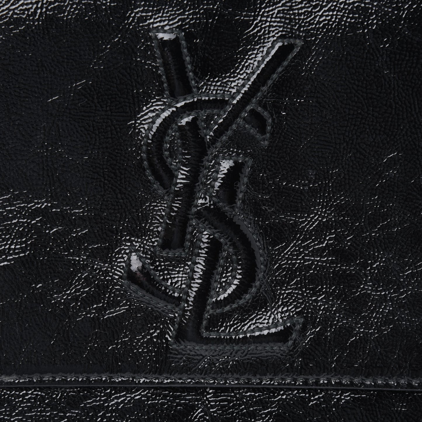 Textured Patent Monogram Belle De Jour Clutch Black