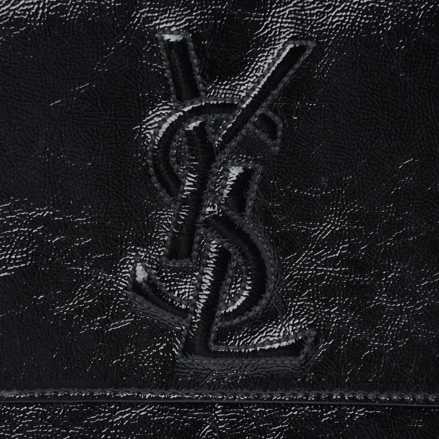 Saint Laurent Textured Patent Monogram Belle De Jour Clutch Black 4 of 4