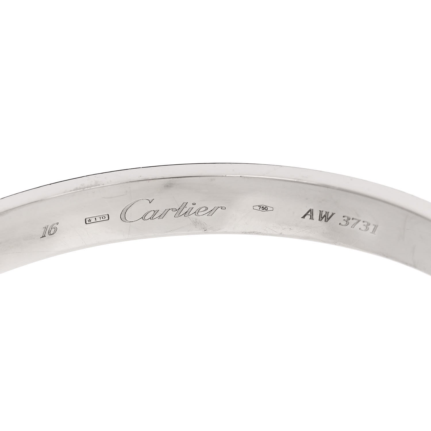 Cartier 18K White Gold LOVE Bracelet 16 6 of 9