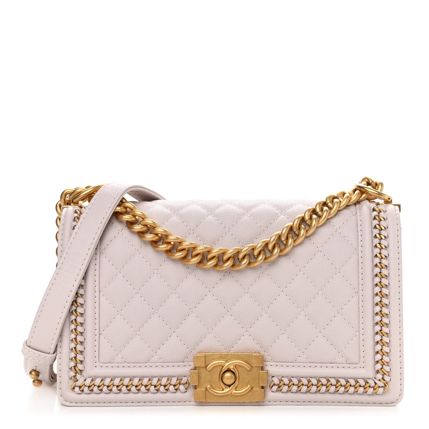 Caviar Quilted Chain Around Medium Boy Flap Light Purple