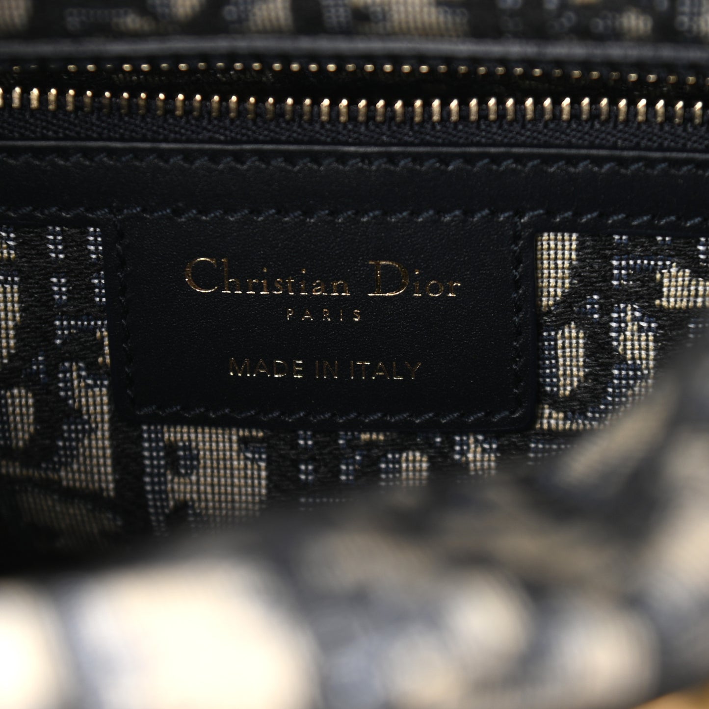Wicker Oblique Medium Lady Dior Bag Blue