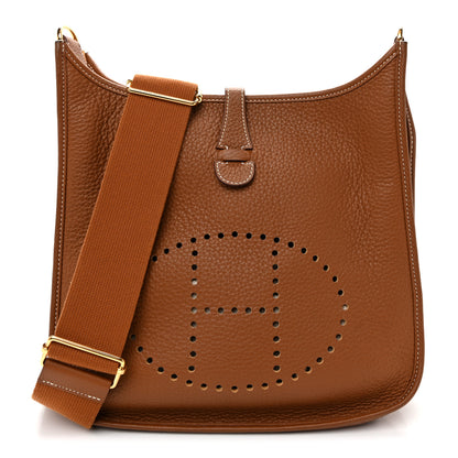 Hermes Taurillon Clemence Evelyne III PM  Gold 1 of 11