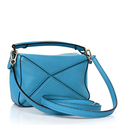 Loewe Calfskin Mini Puzzle Bag Cyan 3 of 9