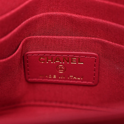 Chanel Shiny Goatskin Quilted Small Chanel 19 Pouch With Handle Black 6 of 9