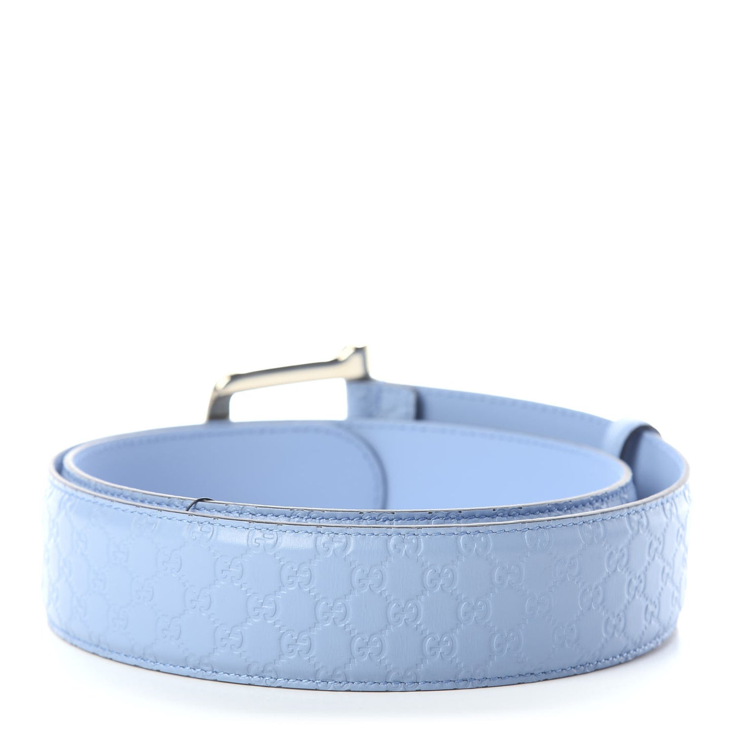 Soft Microguccissima Margaux Calfskin Belt 85 34 Mineral Blue