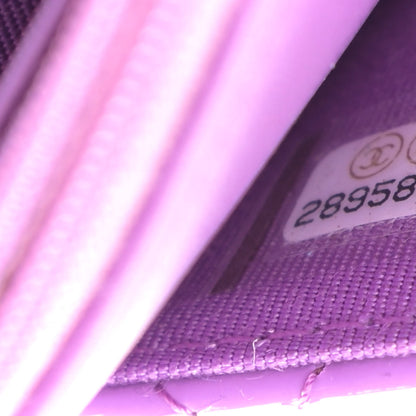 Chanel Patent Calfskin Quilted Wallet On Chain WOC Purple 8 of 11