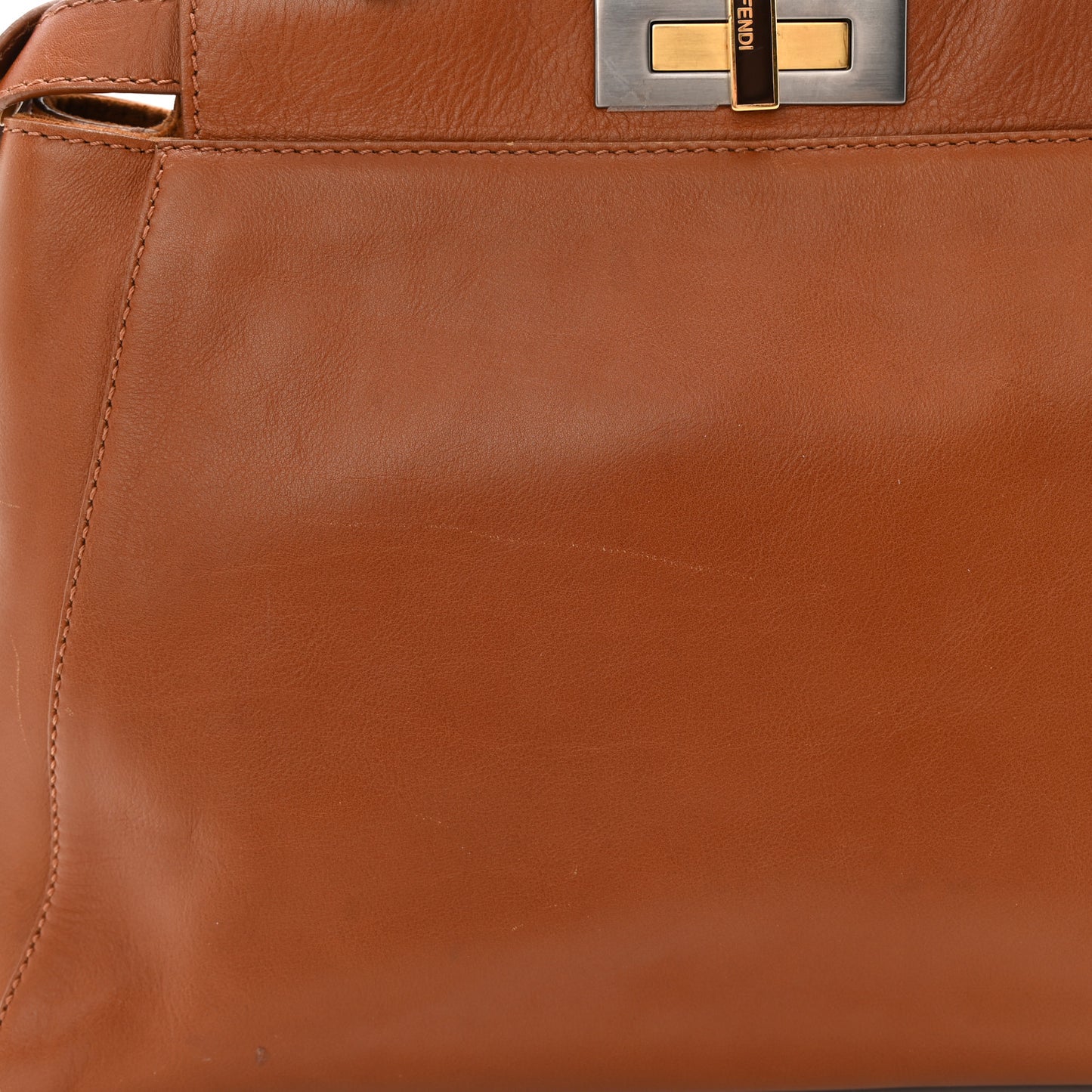 Vitello Suede Medium Peekaboo Iconic Satchel Cuoio Rame Moro