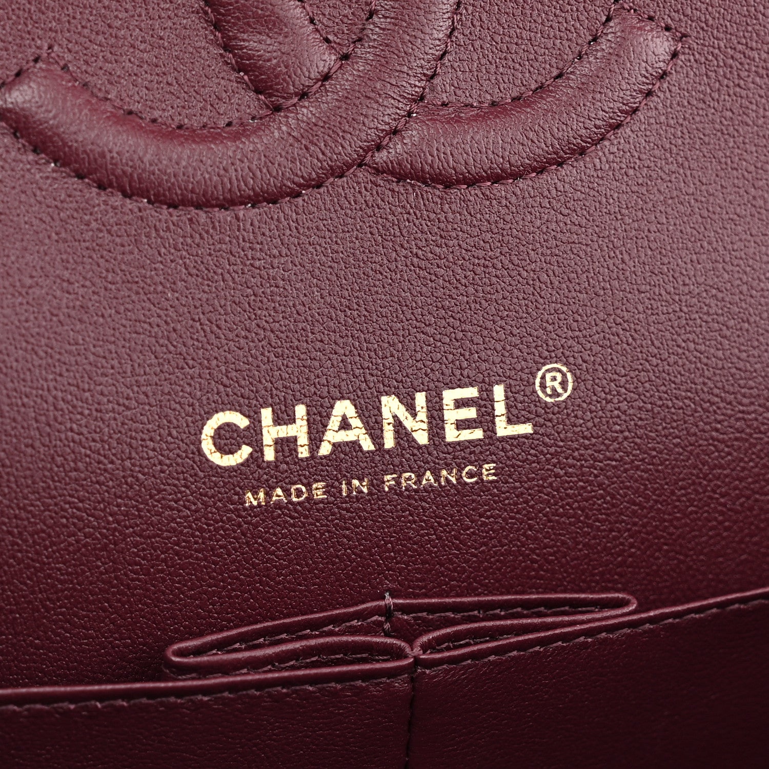 Chanel Lambskin Quilted Medium Double Flap Burgundy 6 of 13