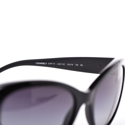Chanel Camellia CC Sunglasses 5187-H Black 5 of 8