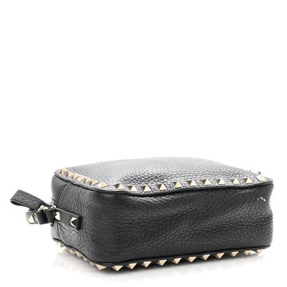 Valentino Garavani Pebbled Calfskin Rockstud Camera Crossbody Bag Black 4 of 11