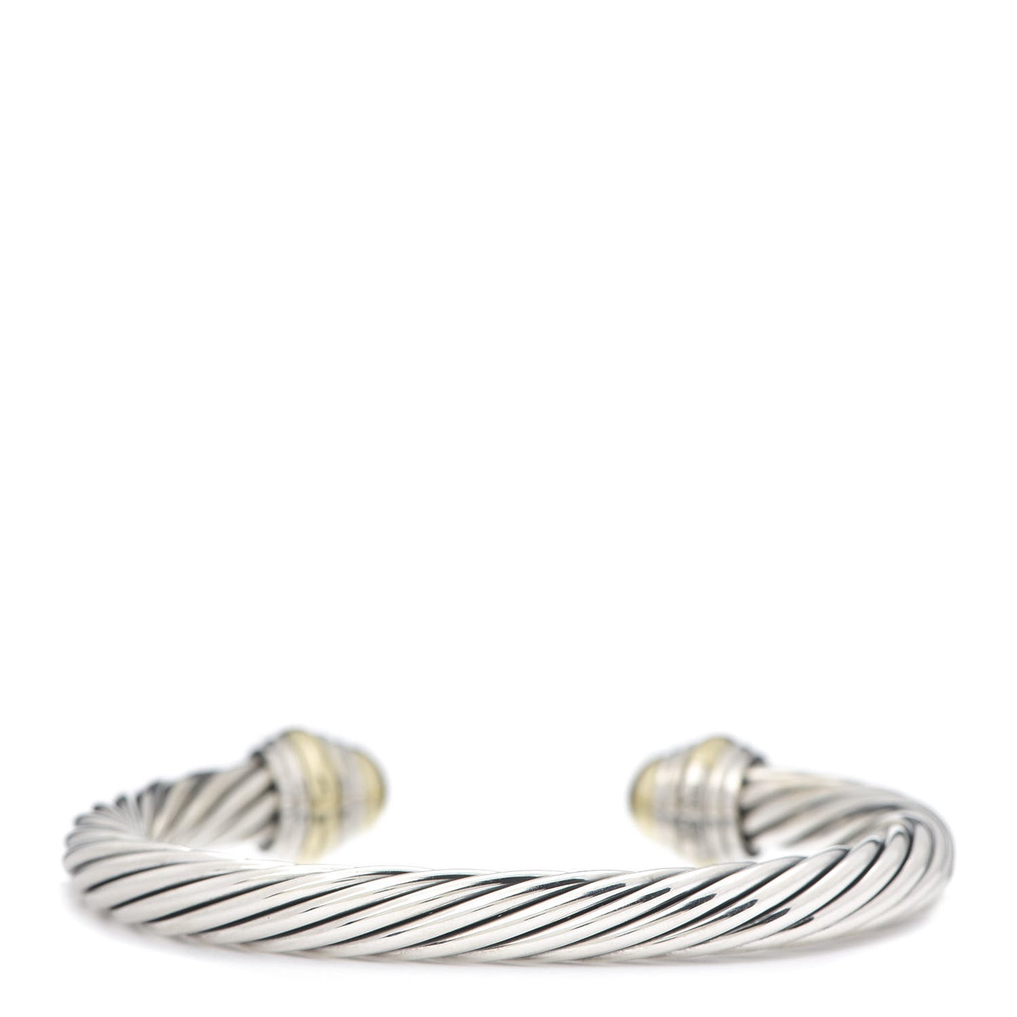 Sterling Silver 14K Yellow Gold 7mm Cable Classics Bracelet