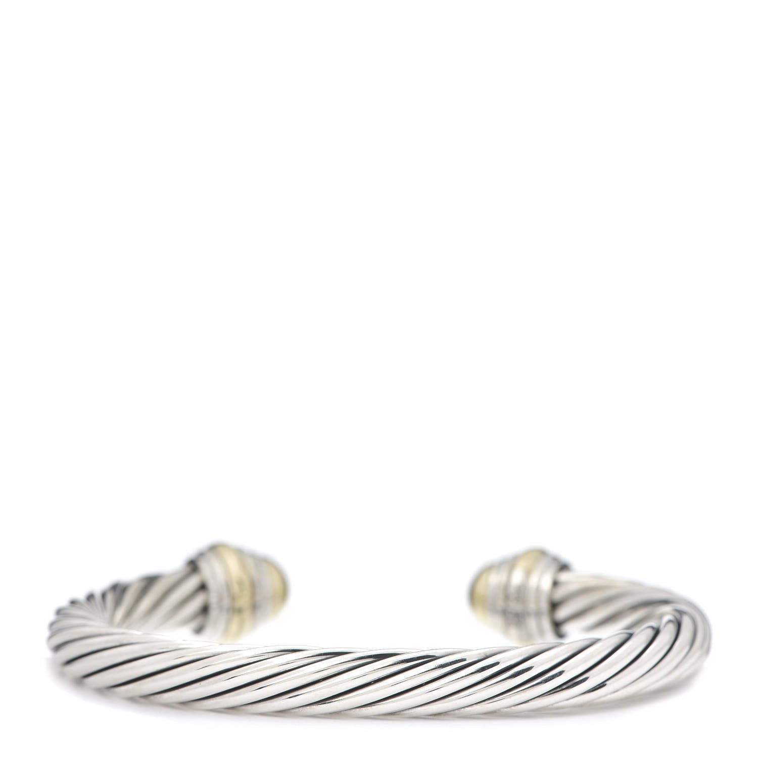 David Yurman Sterling Silver 14K Yellow Gold 7mm Cable Classics Bracelet 3 of 5