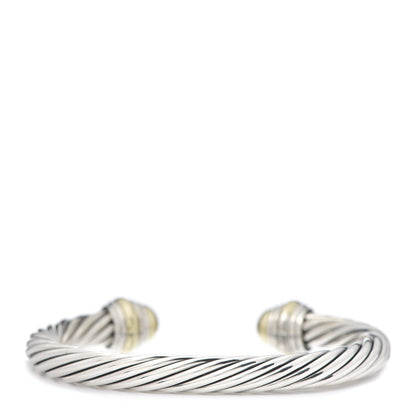 David Yurman Sterling Silver 14K Yellow Gold 7mm Cable Classics Bracelet 3 of 5