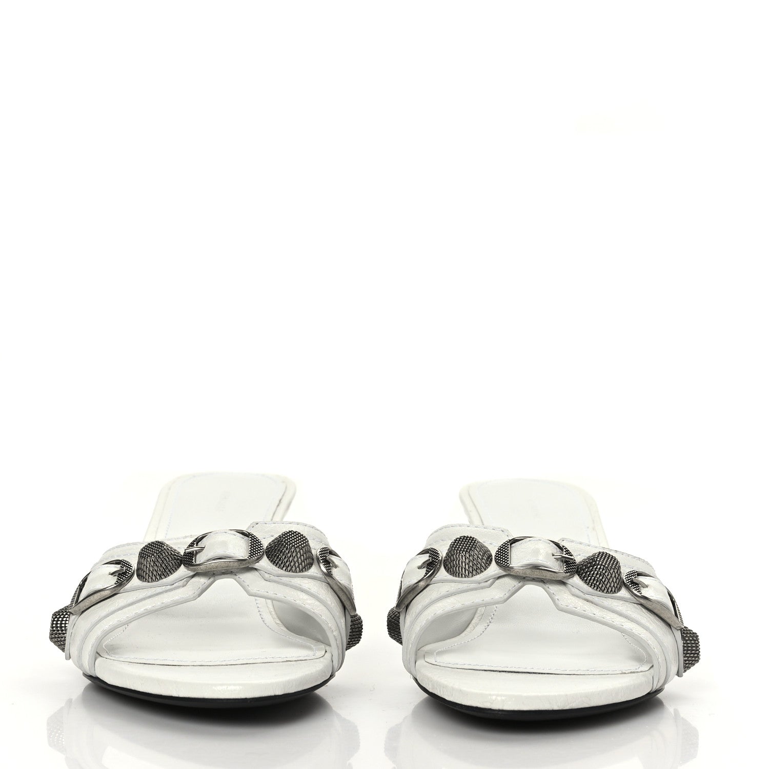 Balenciaga Agneau Arena Cagole 50mm Slide Sandals 36.5 Optic White 2 of 8