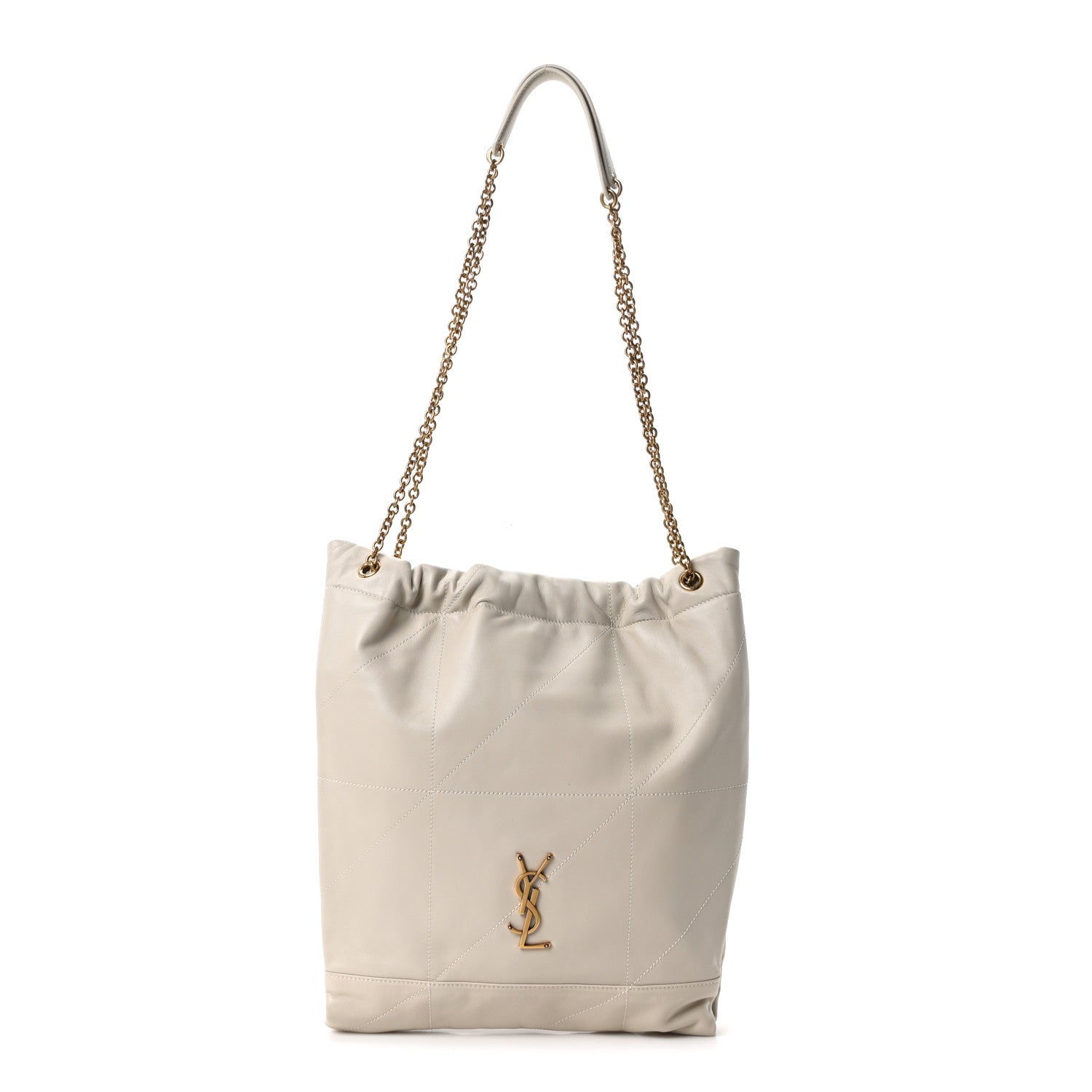 Saint Laurent Lambskin Matelasse Monogram Medium Jamie 4.3 Pochon Crema Soft 1 of 11