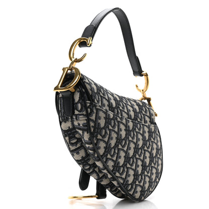 Christian Dior Oblique Mini Saddle Bag Blue 3 of 10