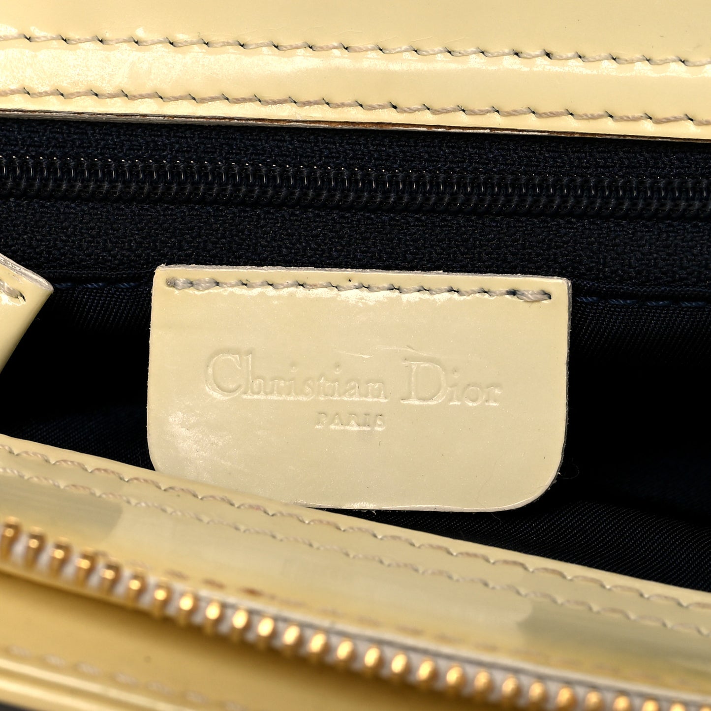 Denim Patent Diorella Rectangular Bag Blue