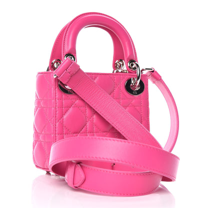 Christian Dior Lambskin Cannage Nano Lady Dior Fuchsia 3 of 11
