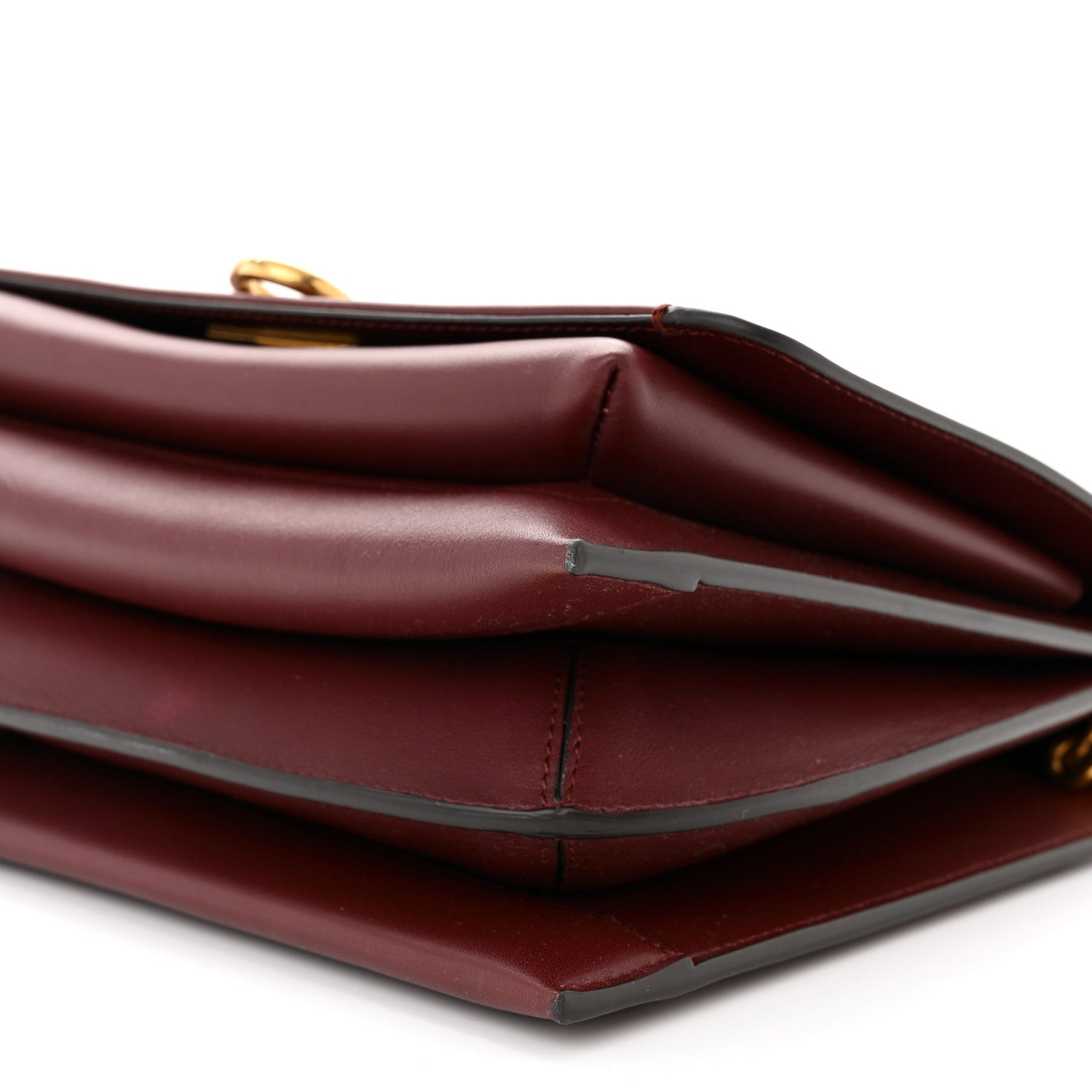 Salvatore Ferragamo Calfskin Trifolio Flap Bag Burgundy 9 of 9