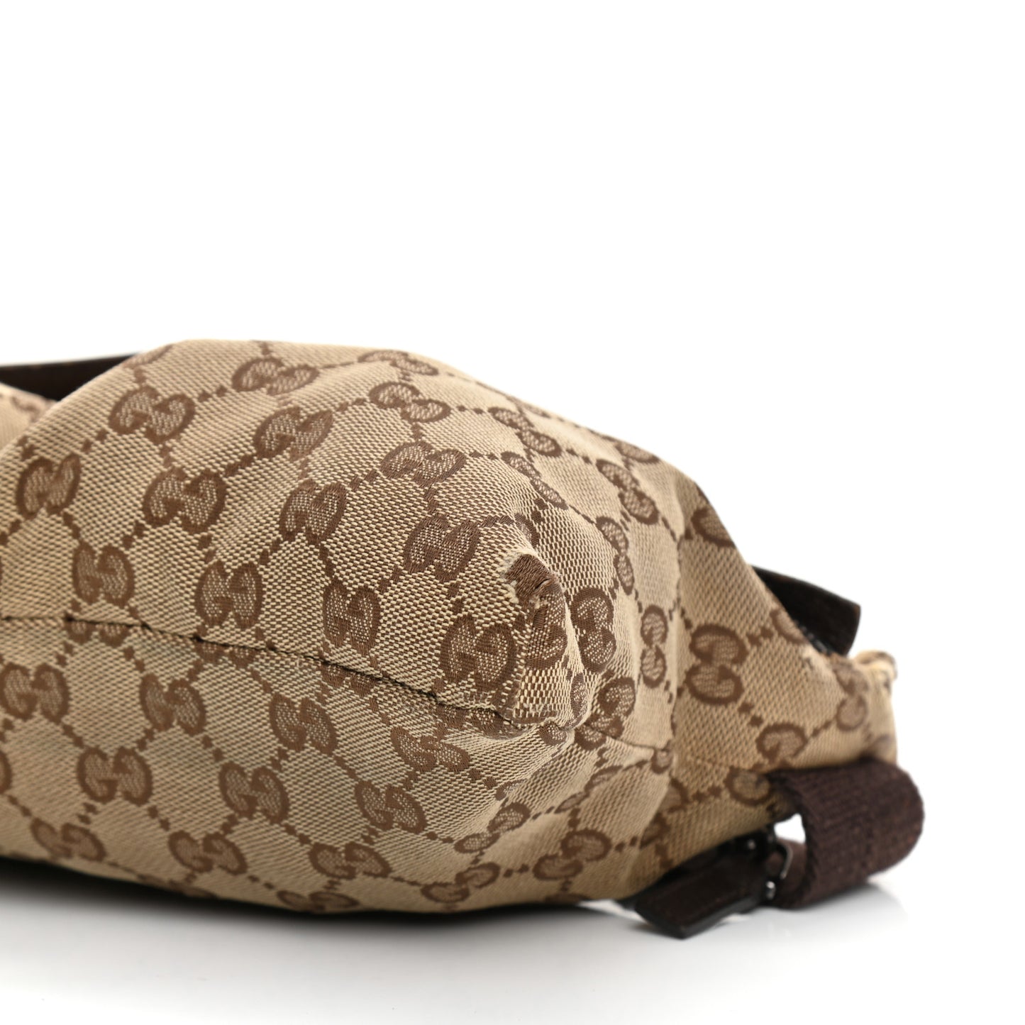 GG Monogram Double Pocket Belt Bag Dark Brown