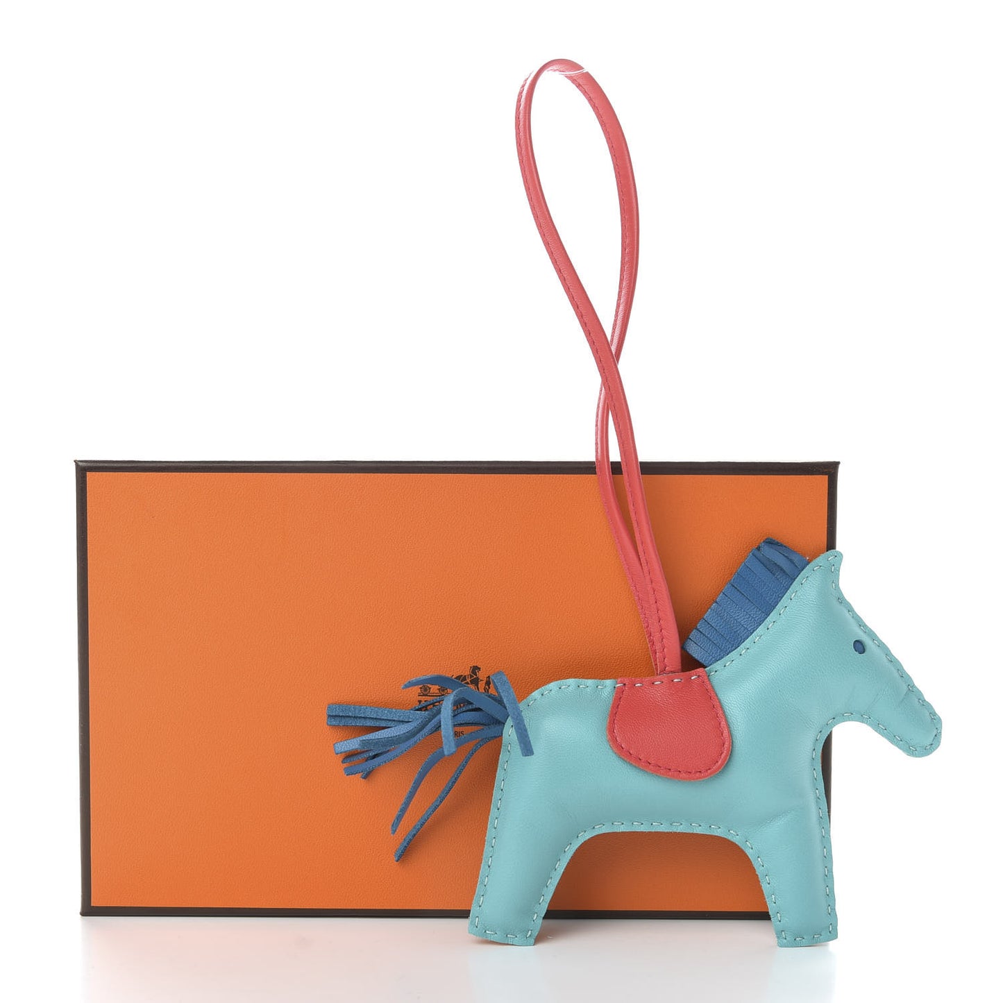 Milo Lambskin Grigri Rodeo Horse Bag Charm PM Lagoon Rose Texas