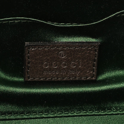 Gucci Monogram Textured Dollar Calfskin Heavy Grosgrain Web Small Maxi Horsebit Chain Shoulder Bag Beige Ebony New Acero 6 of 10