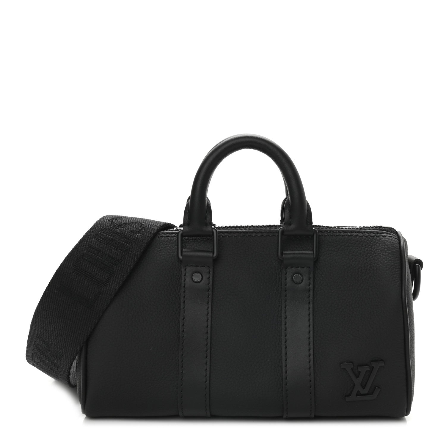 Louis Vuitton Grained Calfskin Aerogram Keepall XS Black 1 of 8