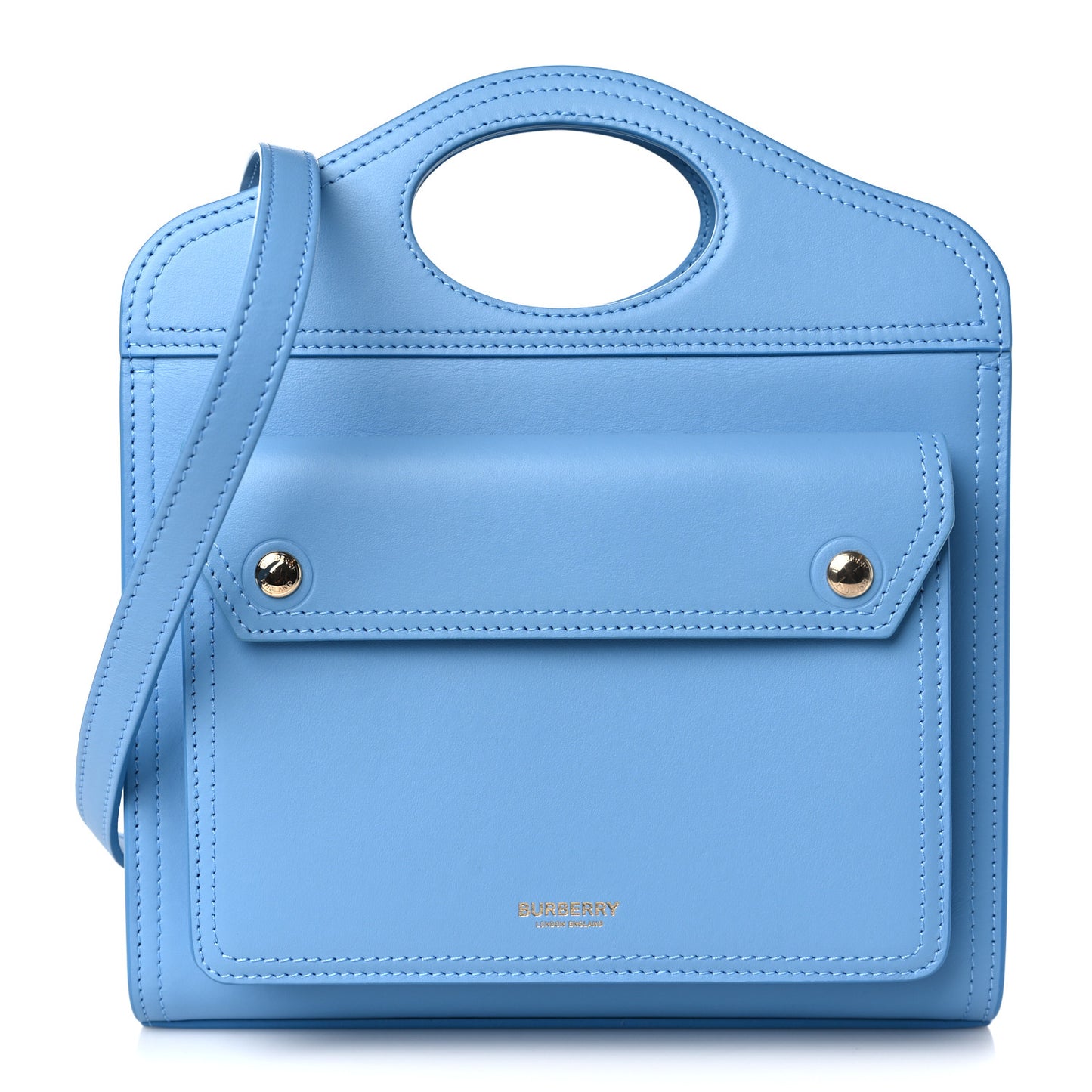 Smooth Calfskin Mini Pocket Bag Blue Topaz