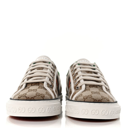 Gucci GG Monogram Web Womens 1977 Tennis Sneakers 39.5 Beige Ebony Mystic White 2 of 8