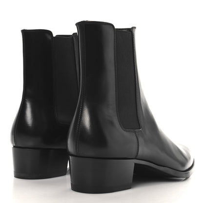 Saint Laurent Calfskin Mens Wyatt 40 Chelsea Boots 43 Sparrow Brown 5 of 10