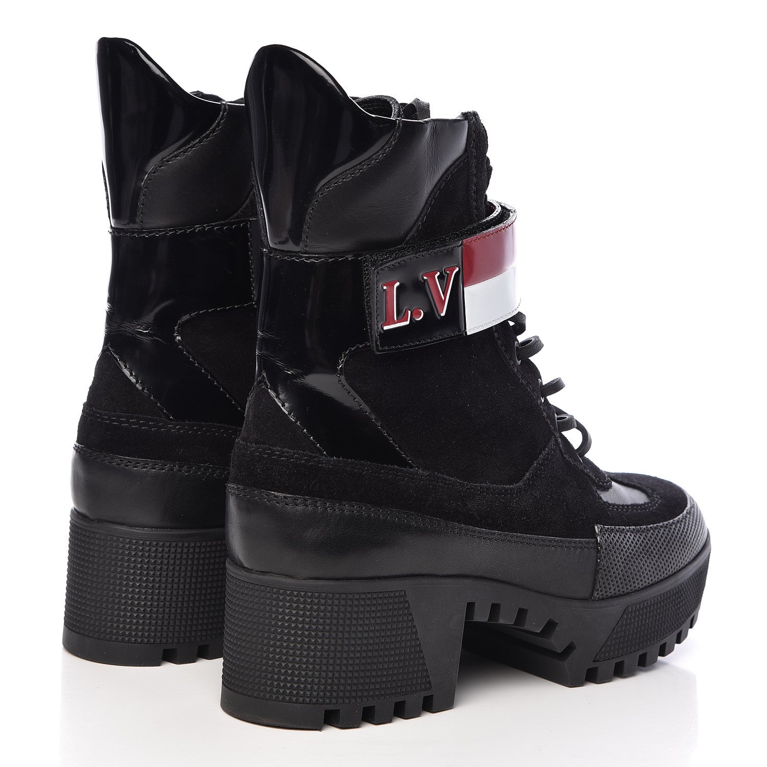 Louis Vuitton Suede Calfskin Laureate Platform Desert Boots 37 Black 4 of 7