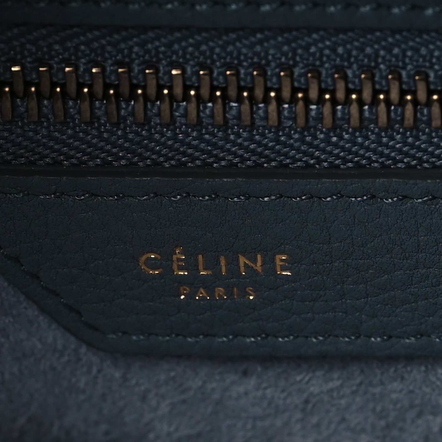 Celine Baby Drummed Calfskin Micro Luggage Kohl 6 of 12