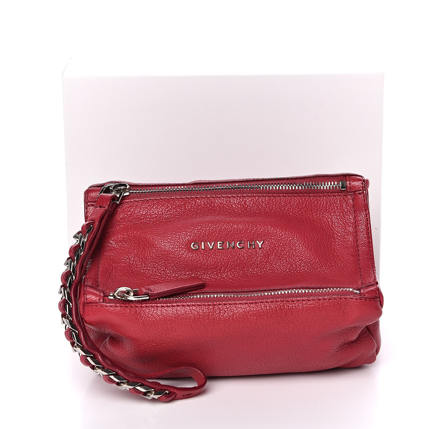 Givenchy Sugar Goatskin Pandora Wristlet Raspberry 10 of 10