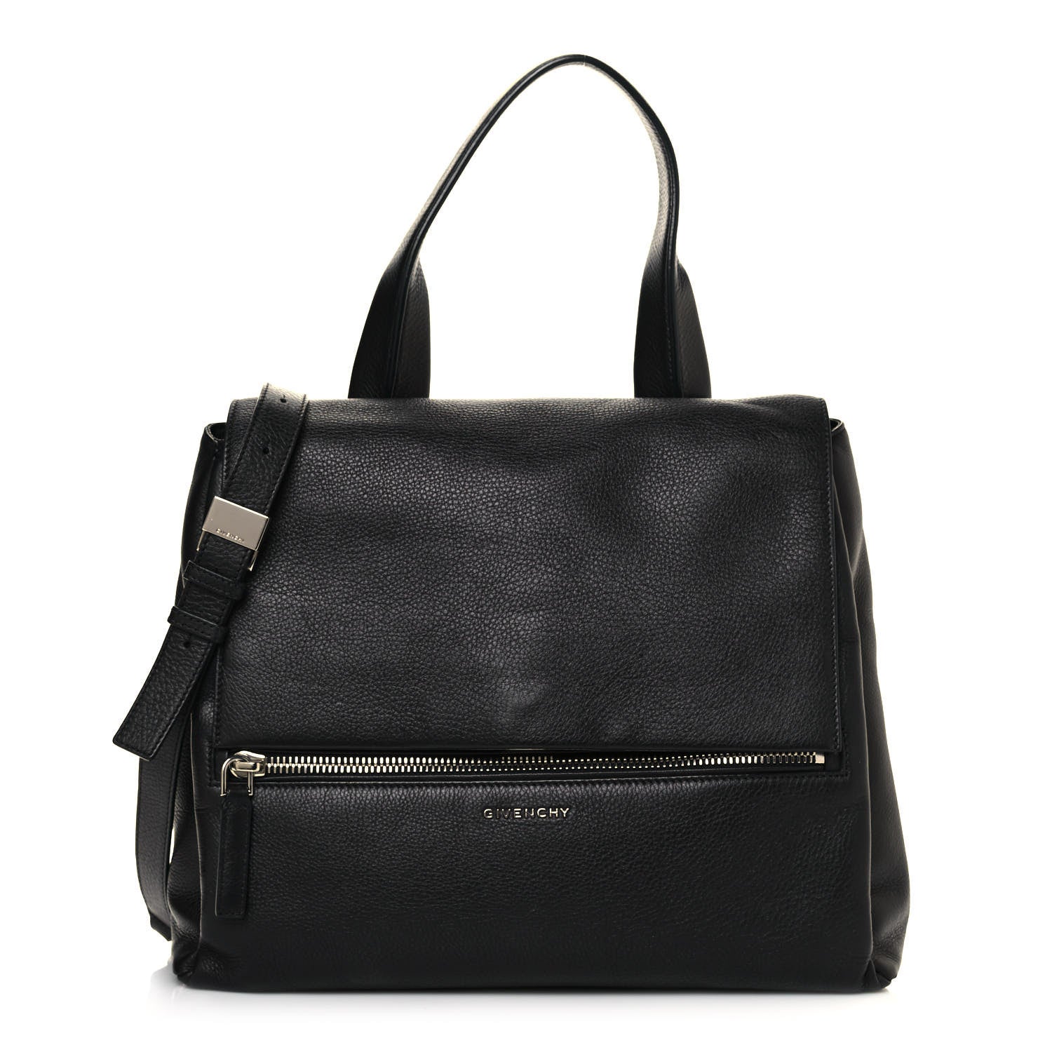 Givenchy Grained Calfskin Medium Pandora Pure Flap Bag Black 1 of 17